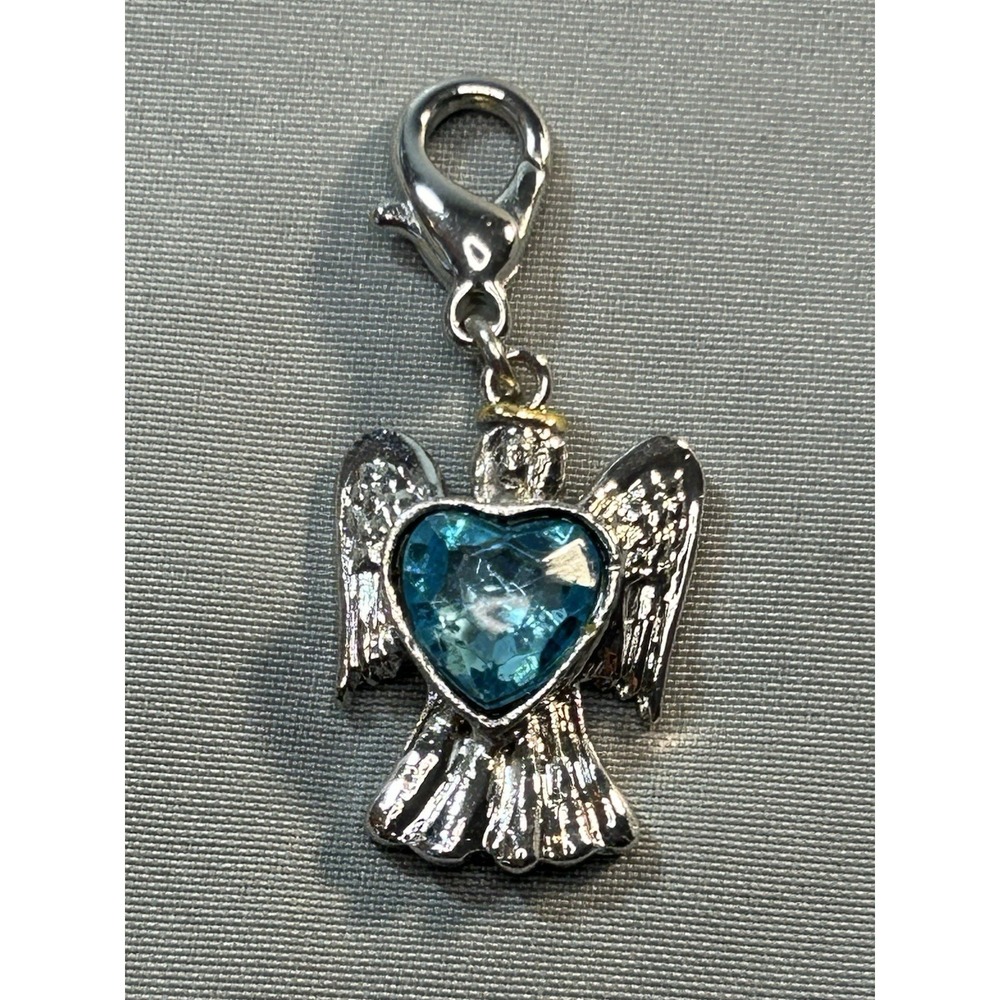 guardian angel charm december birthstone crystal heart